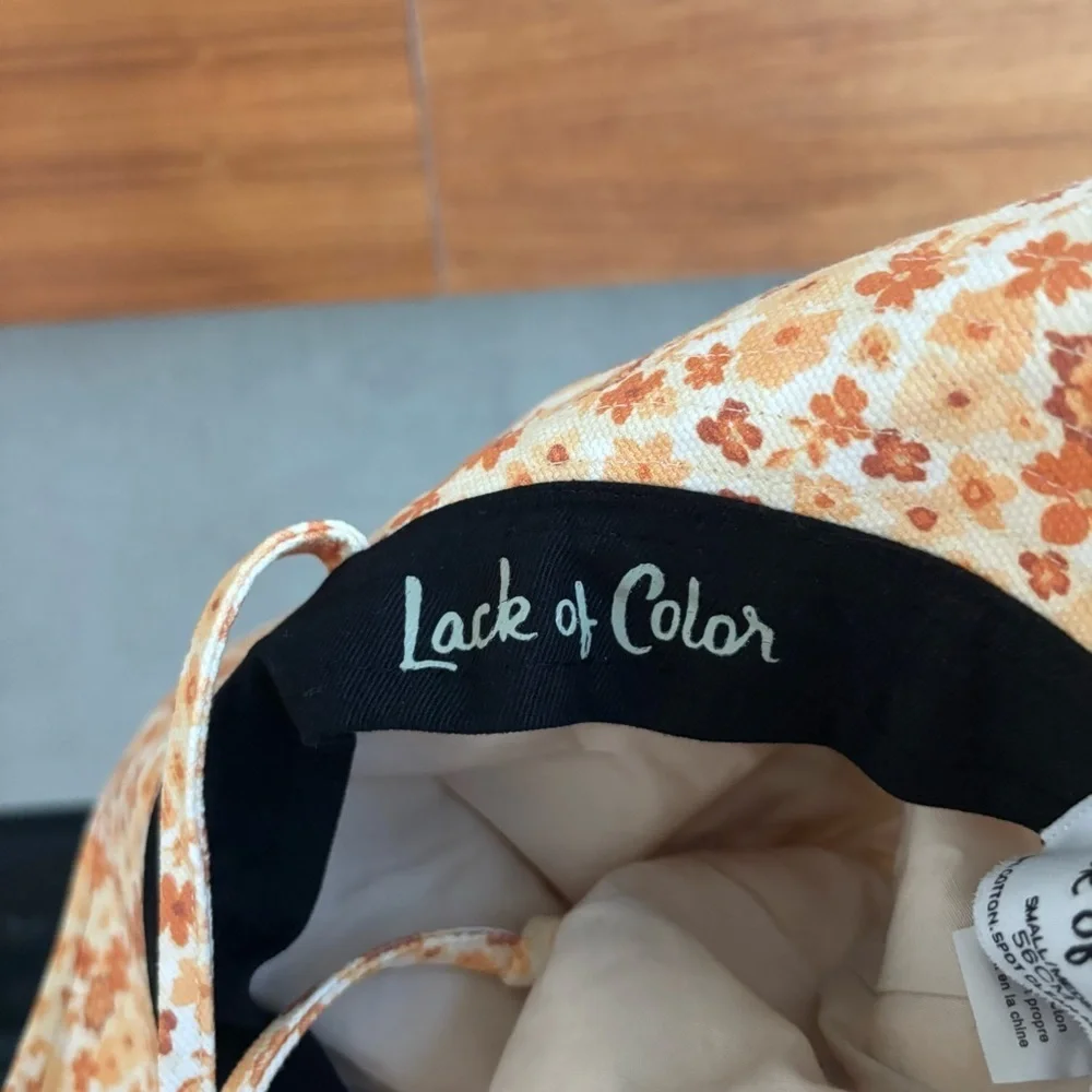 NWT Lack Of Color Wave Floral-print Cotton-canvas Bucket Hat